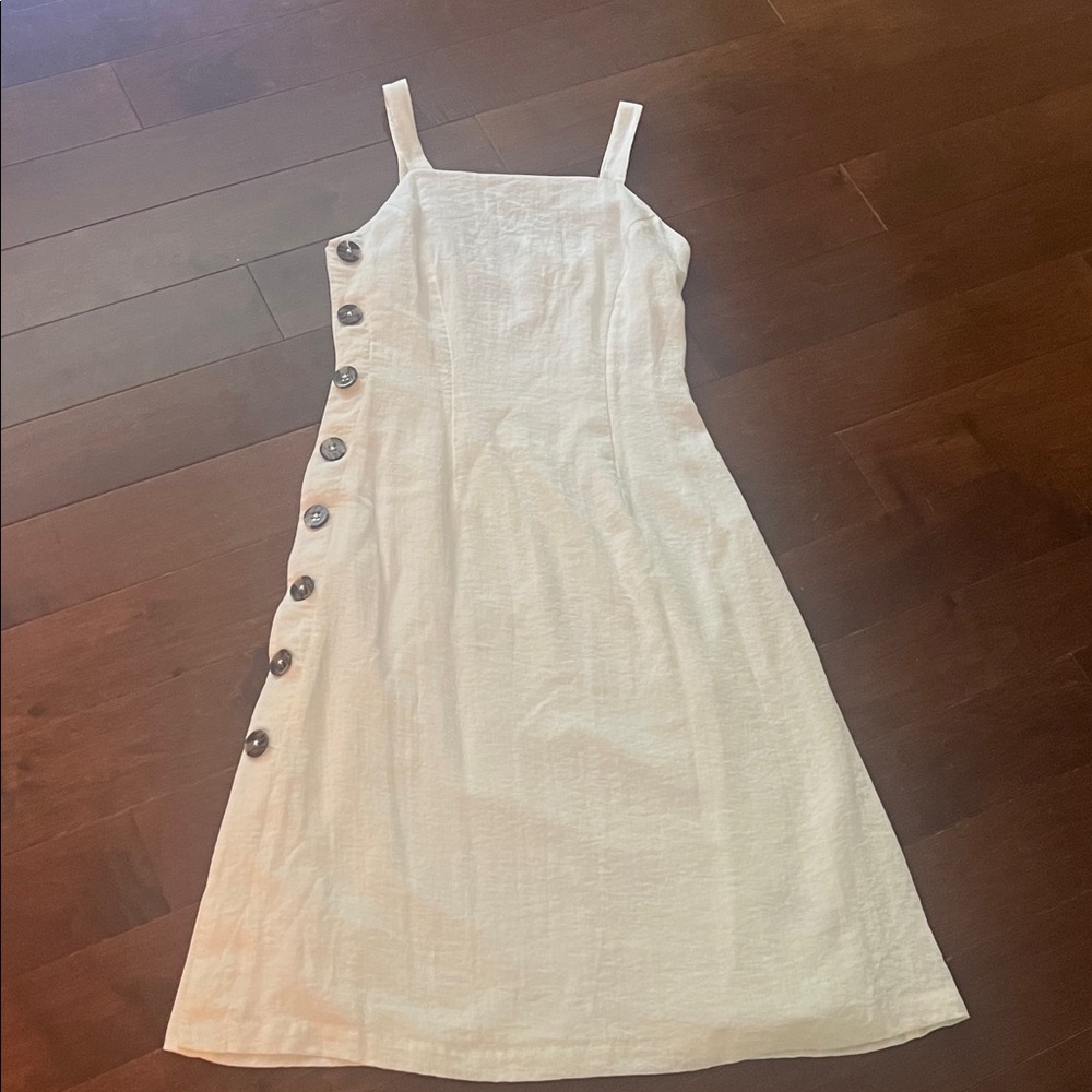 Elegant White Button-Down Dress
